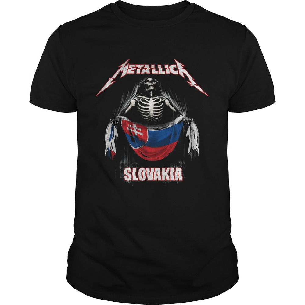 Skeleton Metallica Slovakia Flag Shirt